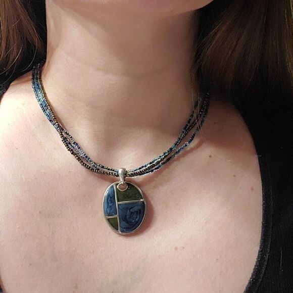 Blue vintage‎ necklace - Picture 4 of 6
